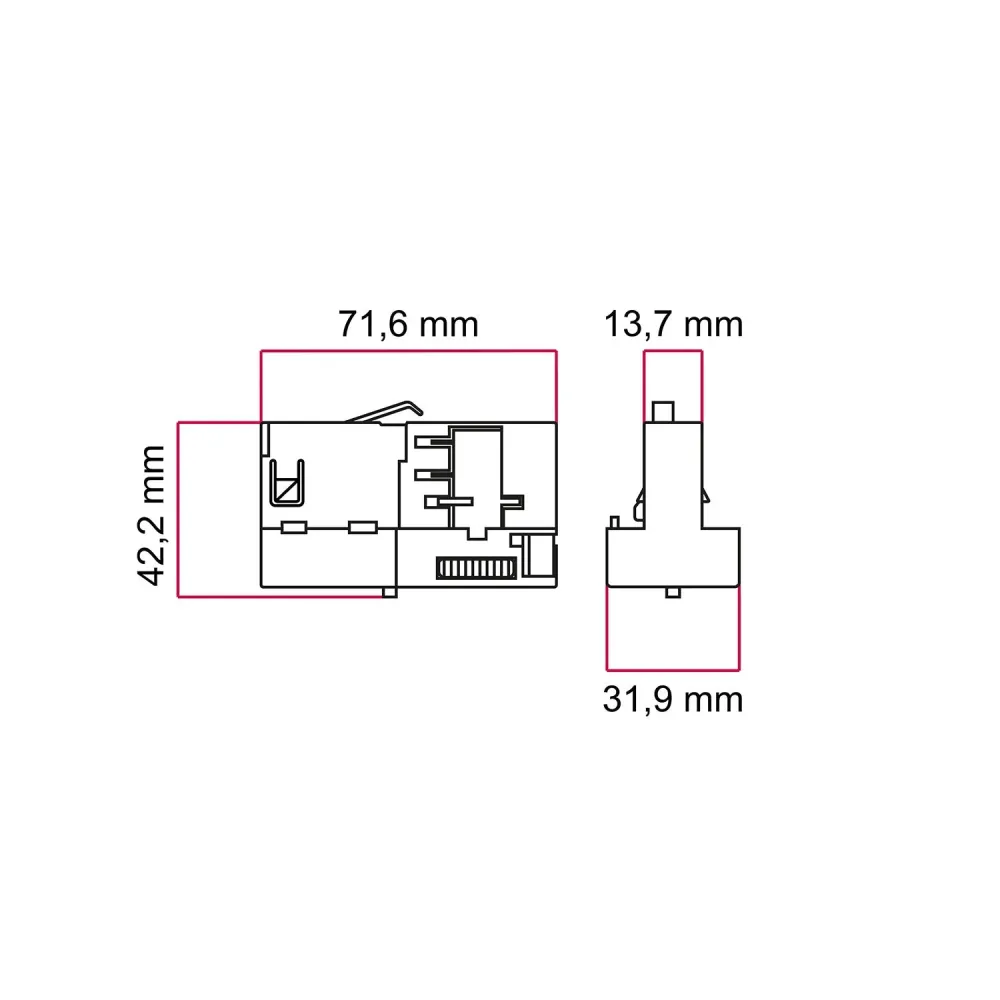 Adaptador Stucchi Preto para calha trifásica - para suspensão