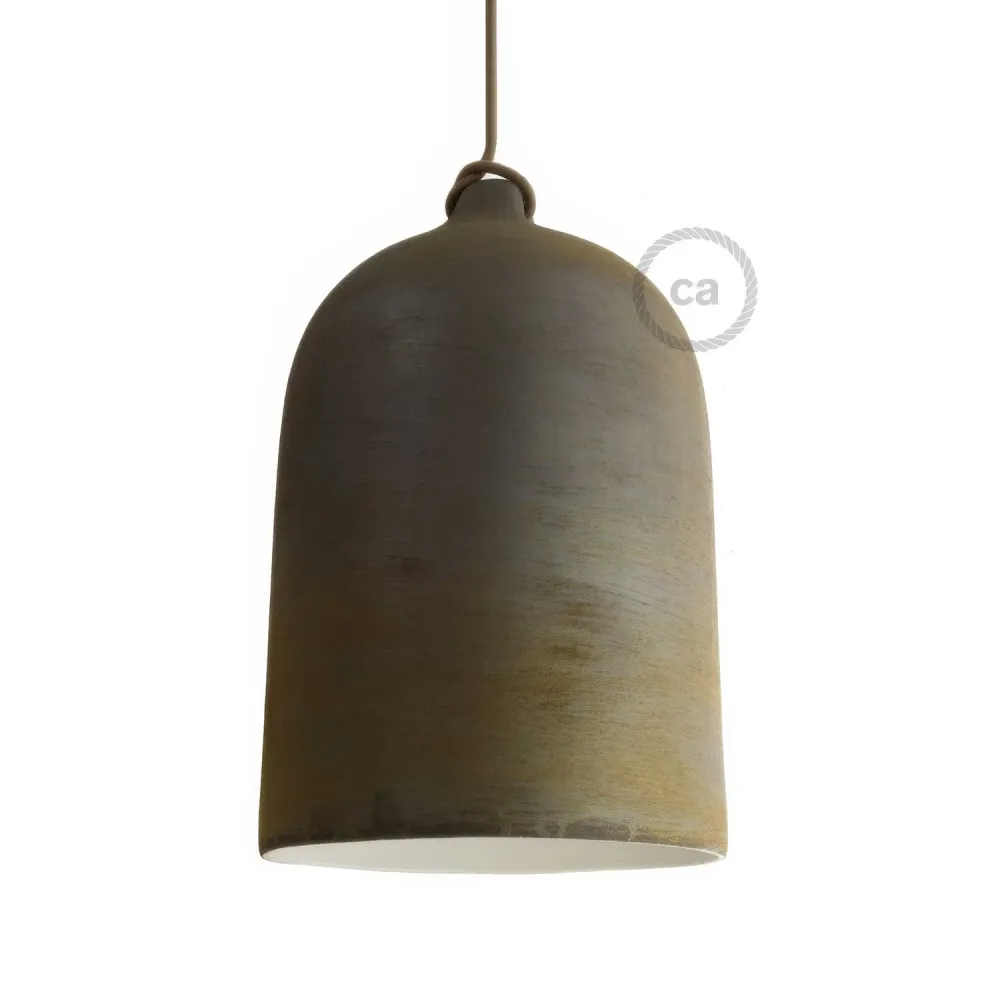 Campana, abajur XL em cerâmica para suspensão - Made Italy - Efeito corten