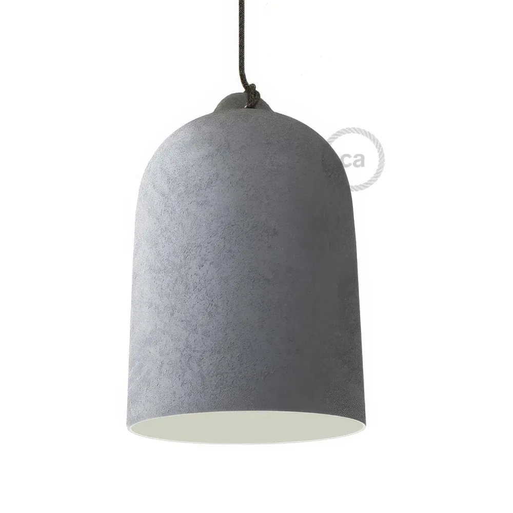 Campana, abajur XL em cerâmica para suspensão - Made Italy - Efeito cimento