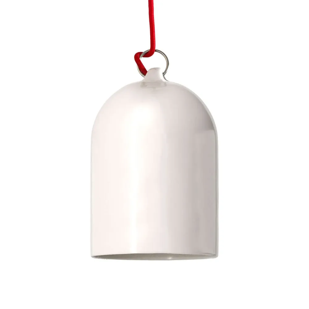 Campana Mini, abajur XS em cerâmica para suspensão - Made Italy - Branco brilhante