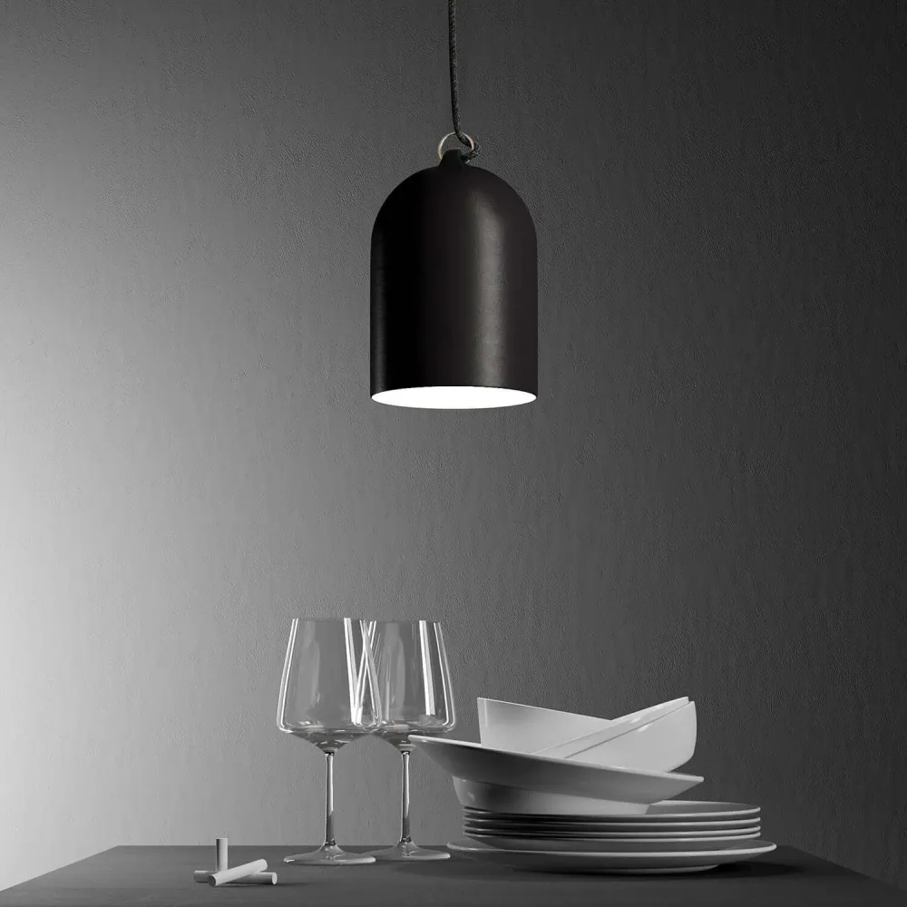 Campana Mini, abajur XS em cerâmica para suspensão - Made Italy - Ardósia