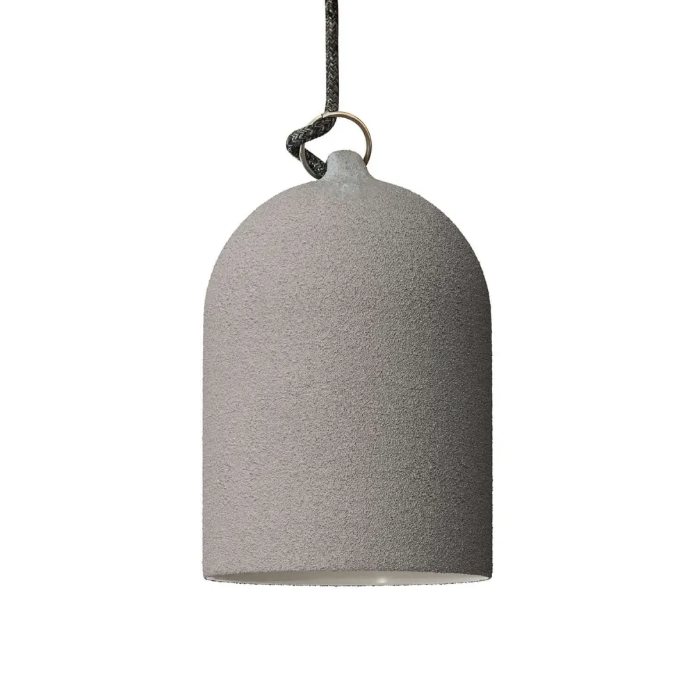 Campana Mini, abajur XS em cerâmica para suspensão - Made Italy - Efeito cimento