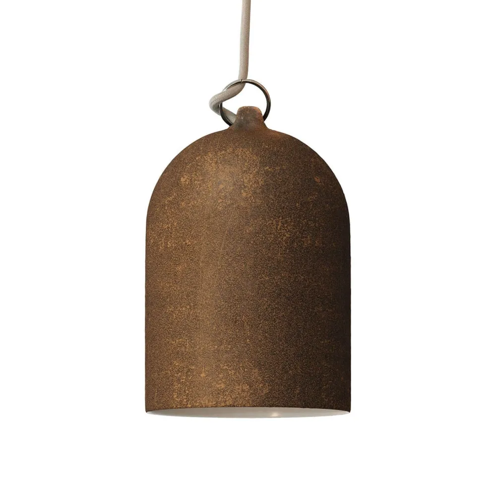 Campana Mini, abajur XS em cerâmica para suspensão - Made Italy - Efeito corten