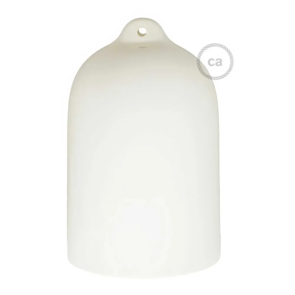 Campânula, abajur XL em cerâmica para suspensão - Fabricado em Itália - Branco brilhante