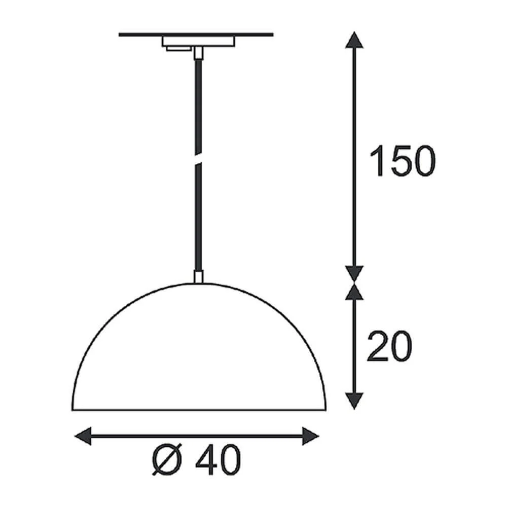 Candeeiro suspenso Forchini M Ø 40cm preto, dourado
