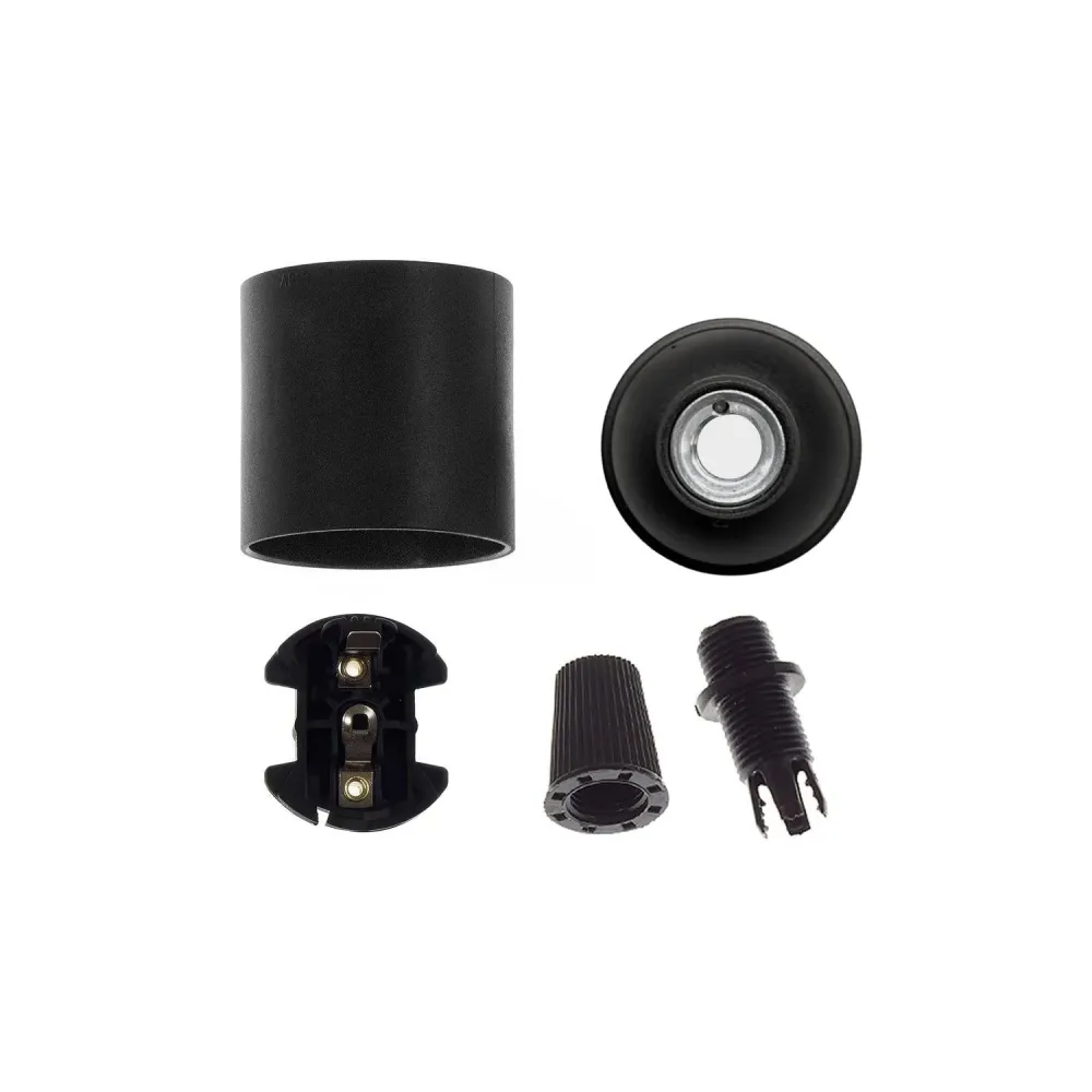 Casquilho E26 em termoplástico liso - Preto