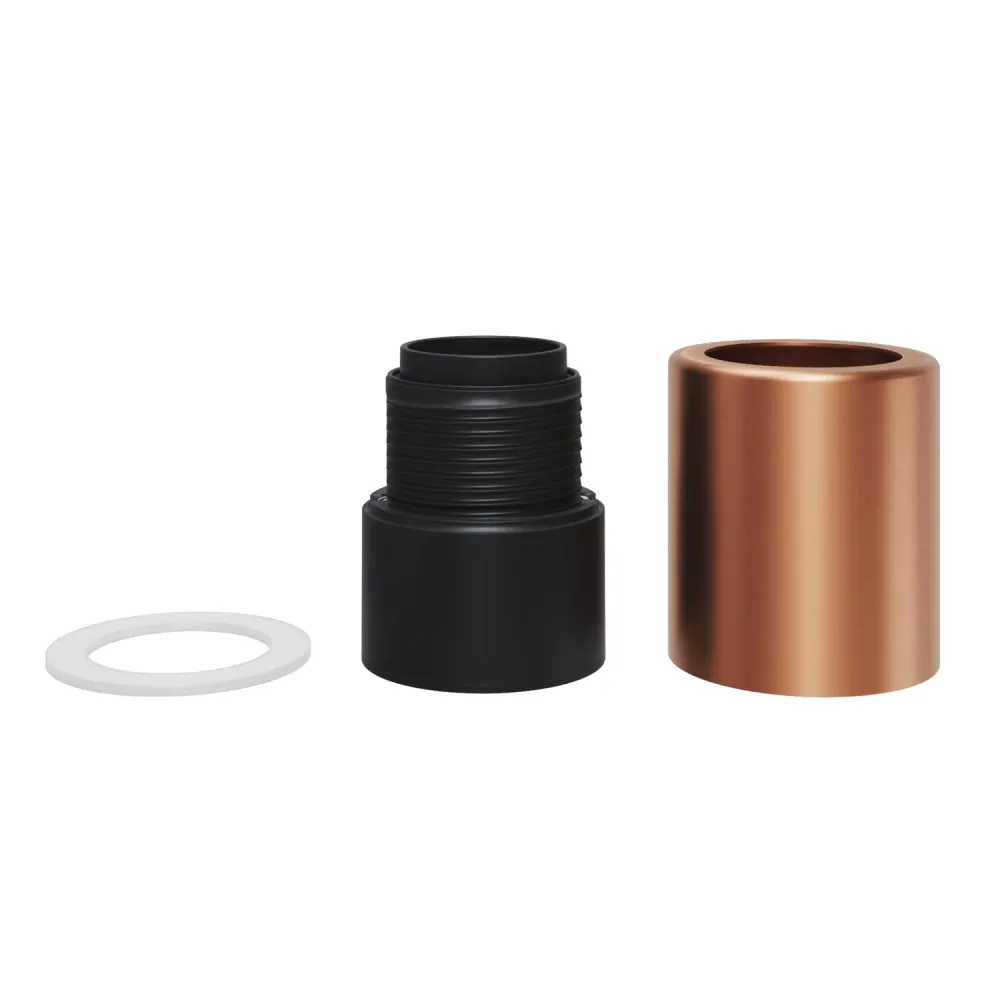 Casquilho E27 em metal para parede ou teto - Cobre acetinado