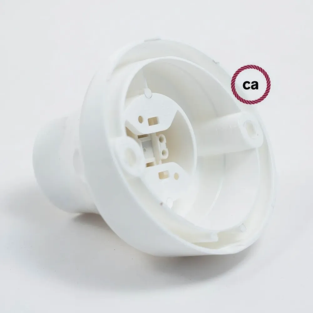 Casquilho 45° E27 para parede ou teto em termoplástico - Branco