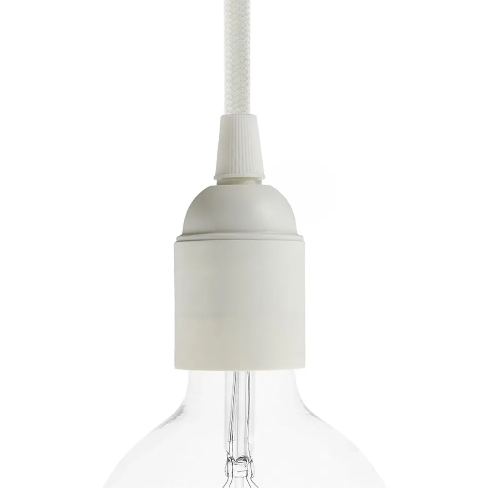 Casquilho liso em termoplástico para lâmpada E26 - Branco