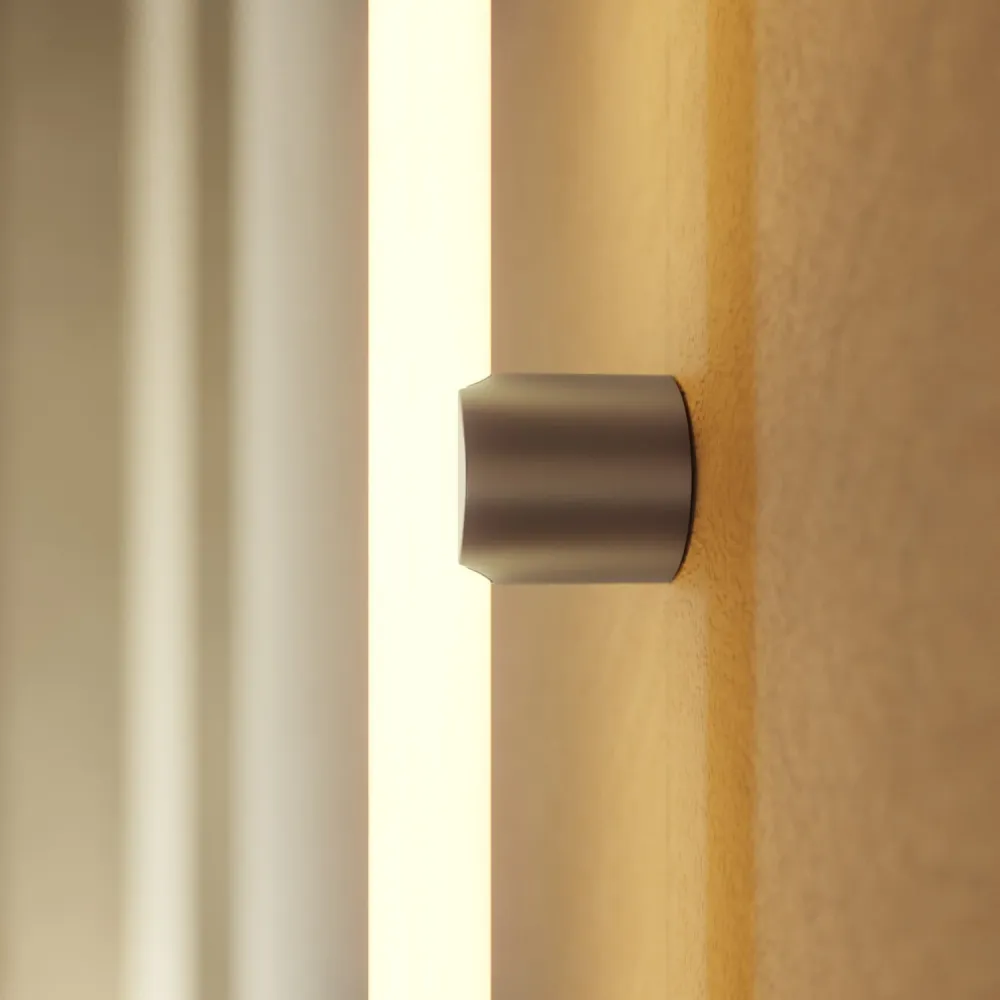 Casquilho S14d em metal para parede ou teto - Titânio acetinado