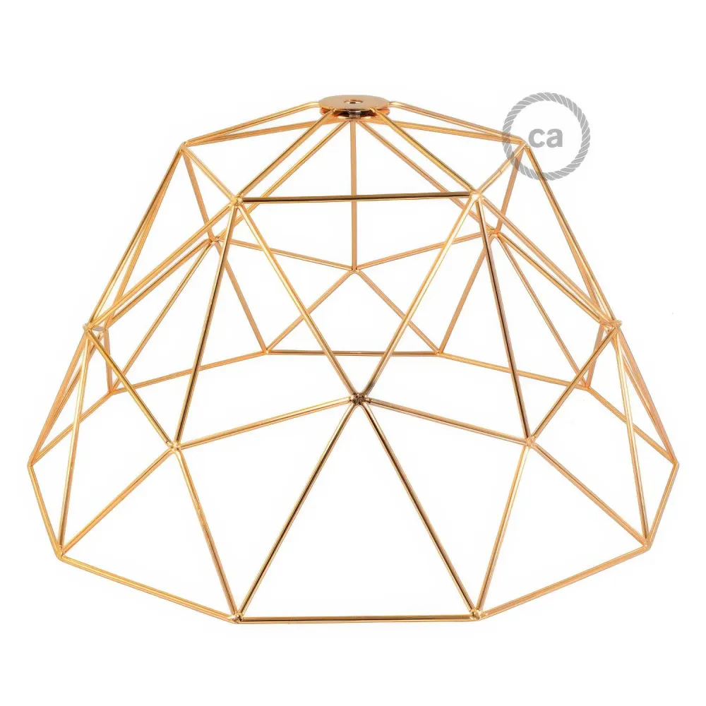 Cúpula metálica Dome XL tipo gaiola nua com soquete E26 - Cobre