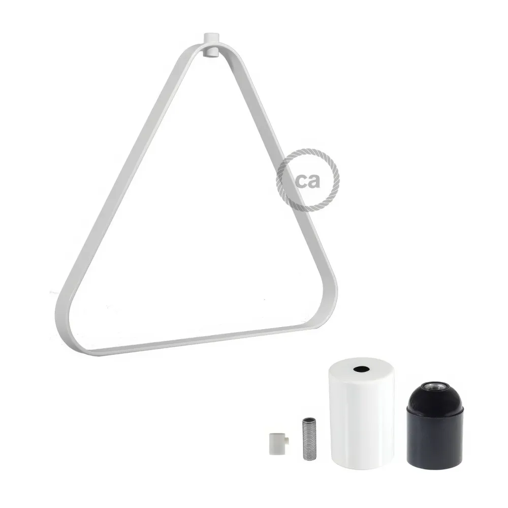 Cúpula metálica Duedì Apex com cobertura de soquete metálica e soquete E26 - Branco