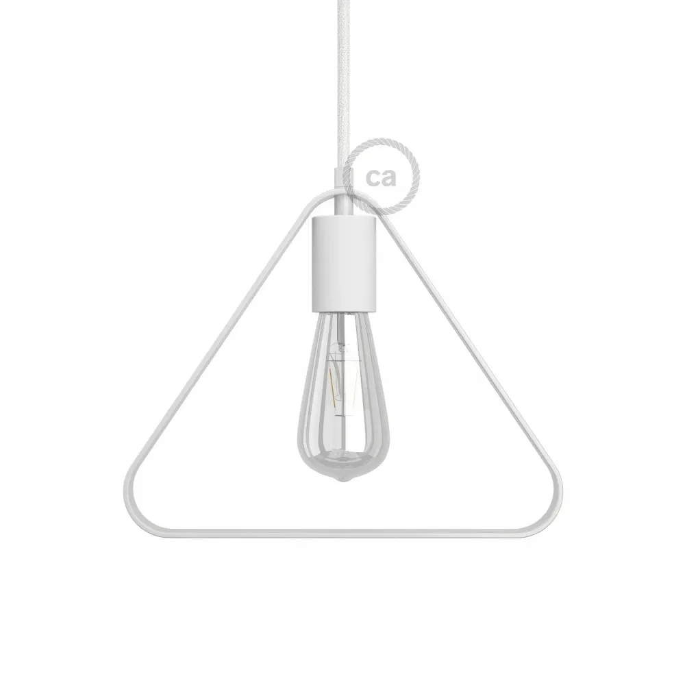 Cúpula metálica Duedì Apex com cobertura de soquete metálica e soquete E26 - Branco