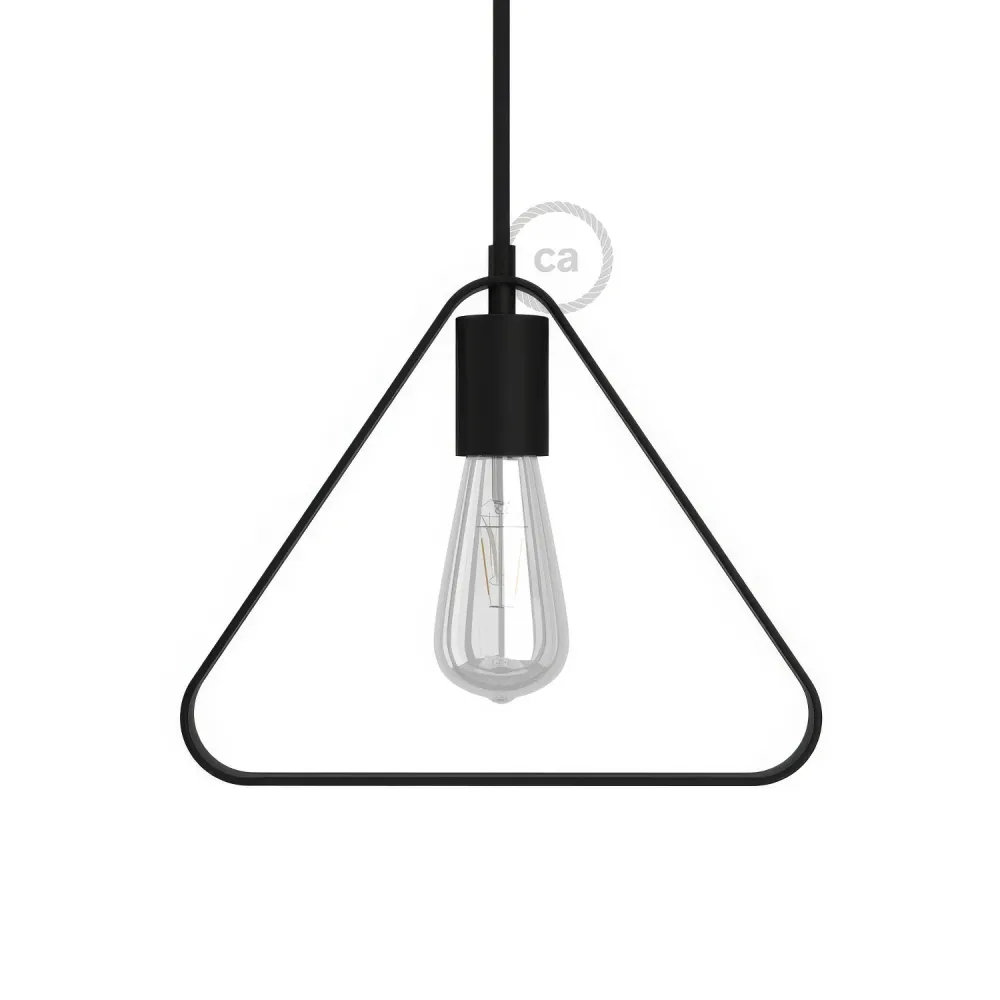 Cúpula metálica Duedì Apex com cobertura de soquete em metal e soquete E26 - Preto