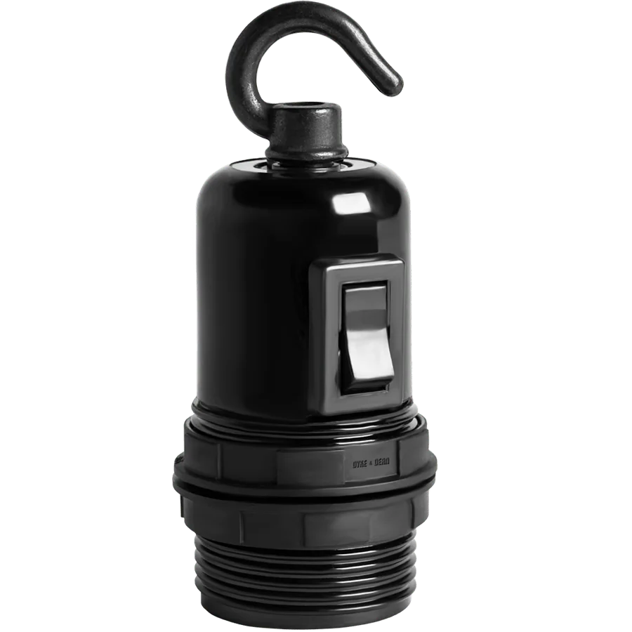 SUPORTE DE LÂMPADA BAKELITE E27 ÉIS COM LUZ COMUTADOR DYKE & DEAN