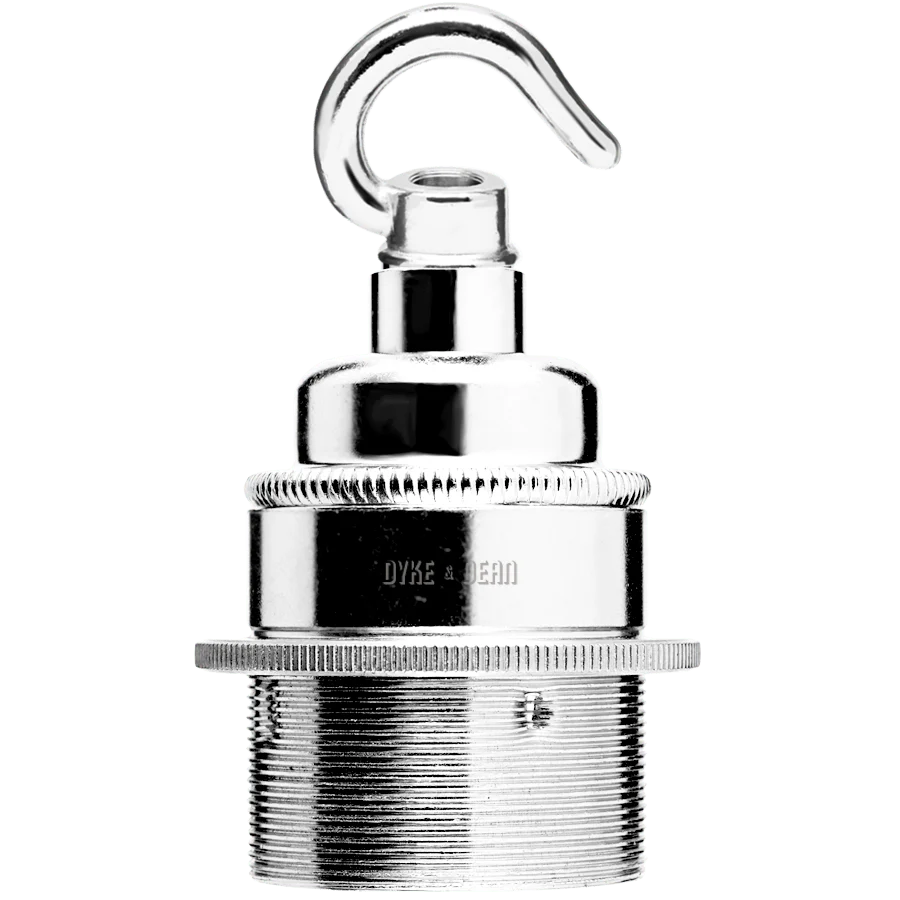 SUPORTE DE LÂMPADA DE METAL E27 CHROME HOOKED DYKE & DEAN