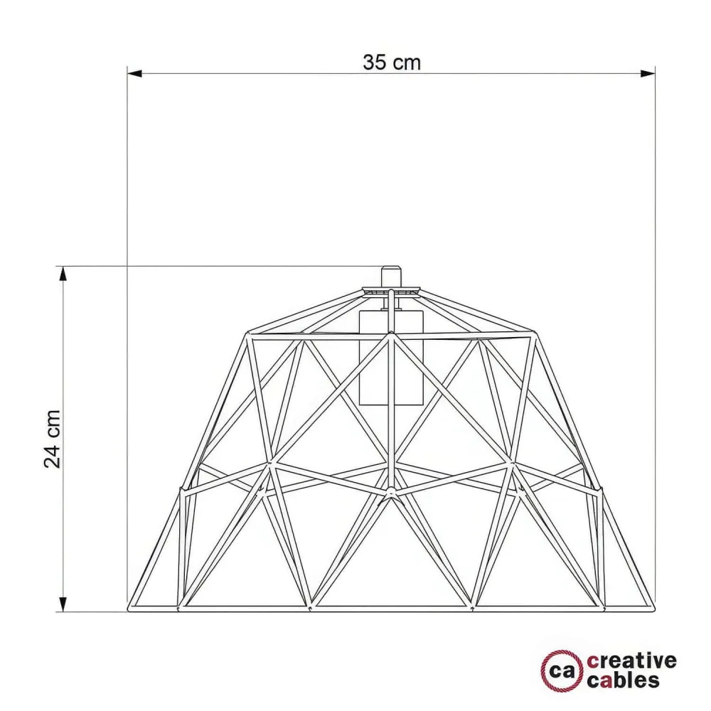 Gabbia XL abajur Dome em metal com casquilho E27 - Preto