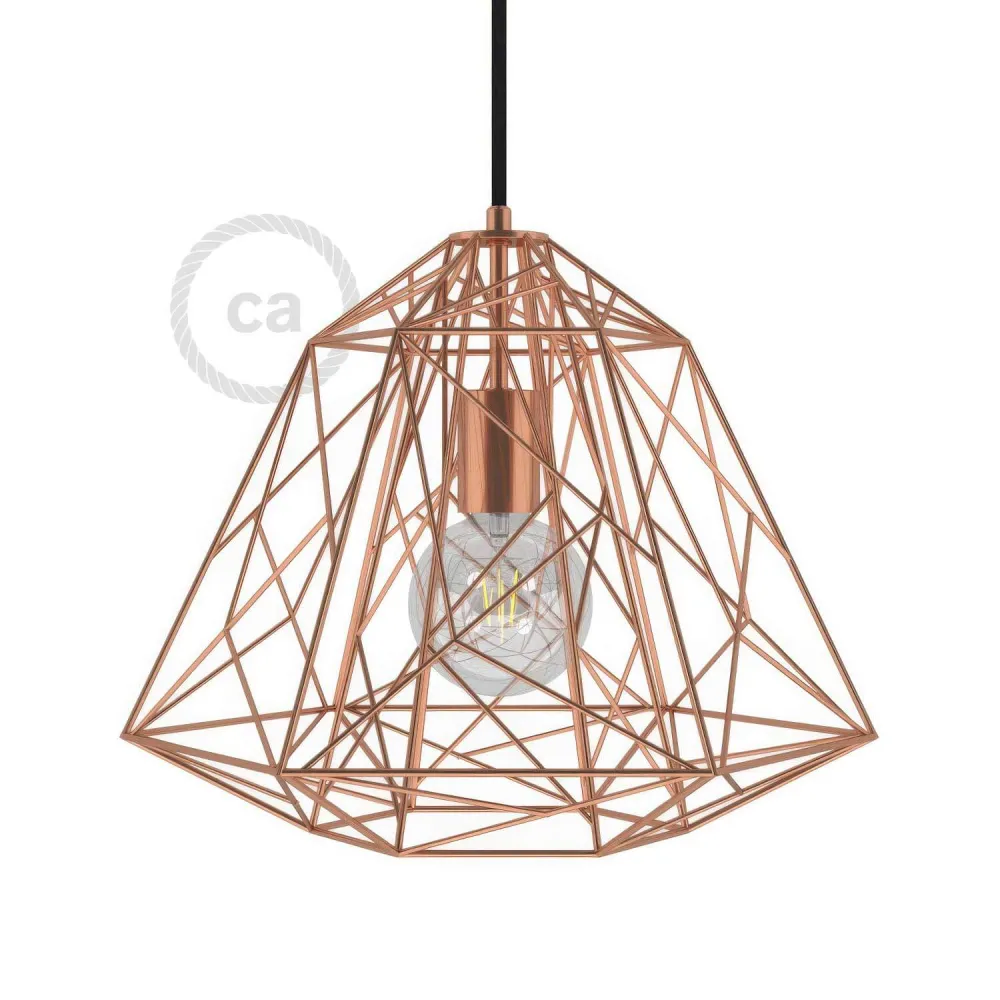 Gaiola XL abajur Apollo em metal com casquilho E27 - Cobre