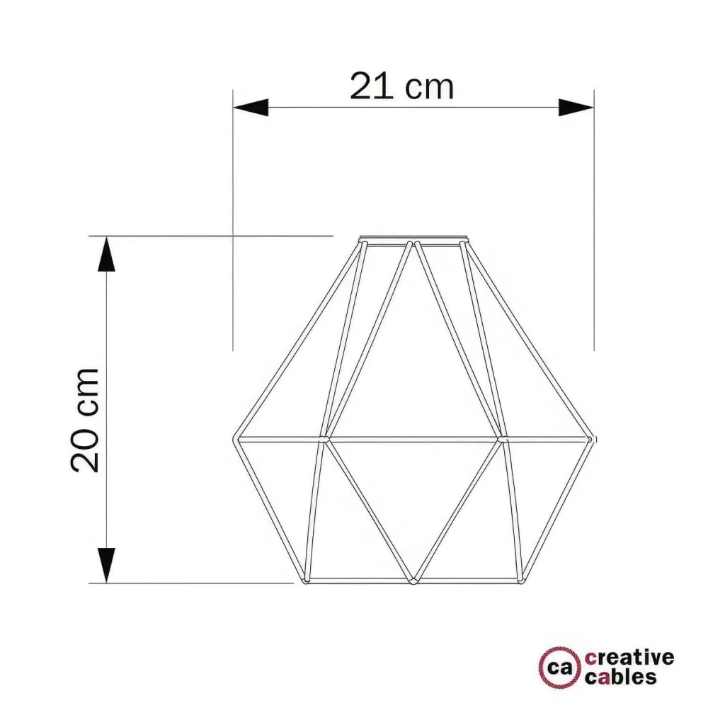 Gaiola abajur Diamond em metal com encaixe E27 - Vermelho