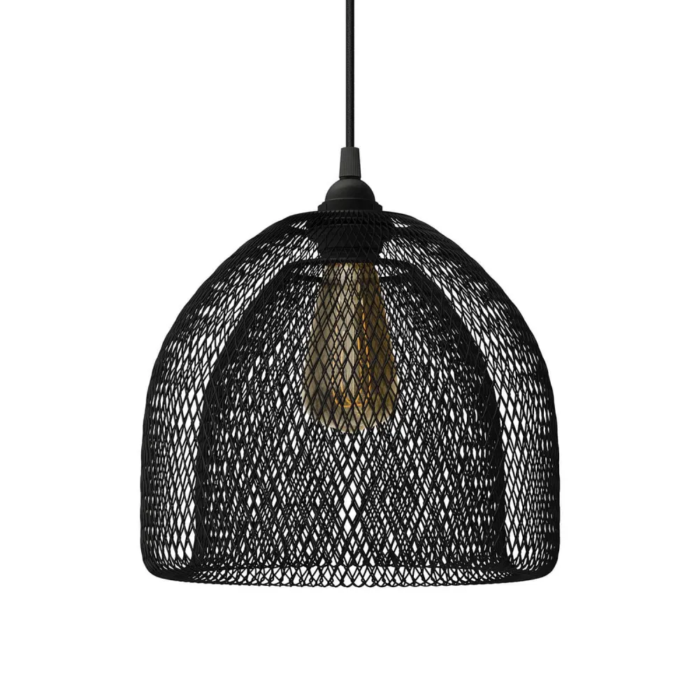 Gaiola abajur GhostBell XL em metal com encaixe E27 - Preto