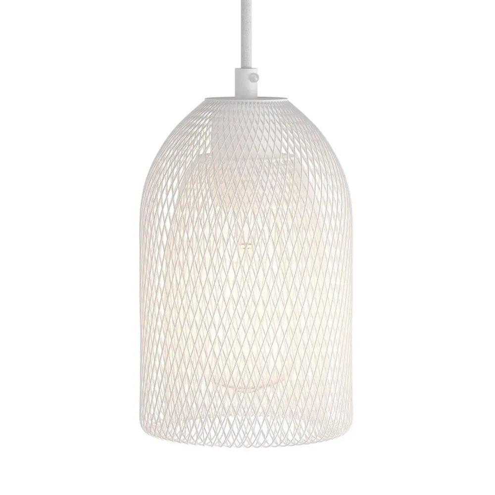 Gaiola abajur GhostBell em metal com kit de casquilho E27 - Branco