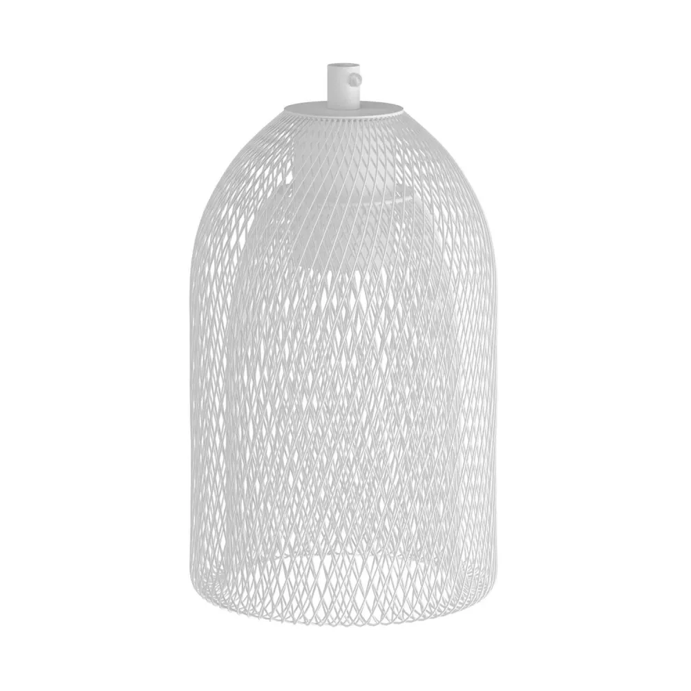 Gaiola abajur GhostBell em metal com kit de casquilho E27 - Branco