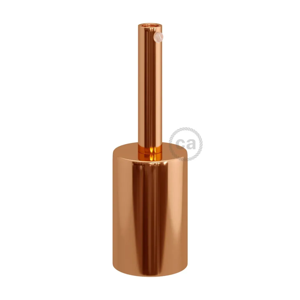 Kit de casquilho cilíndrico em metal UL E26 com passa‑cabo de 7 cm - Cobre