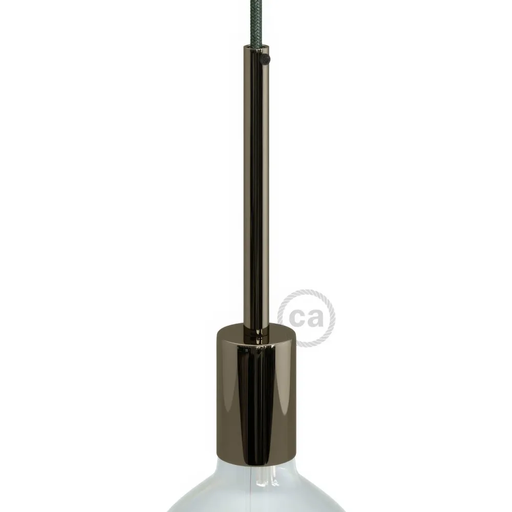 Kit de casquilho cilíndrico em metal UL E26 com passa-cabo de 15 cm - Preto pérola