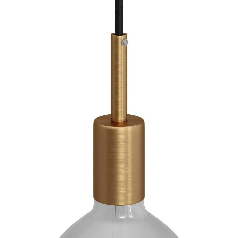 Kit de casquilho cilíndrico em metal UL E26 com passa-cabo de 7 cm - Bronze escovado