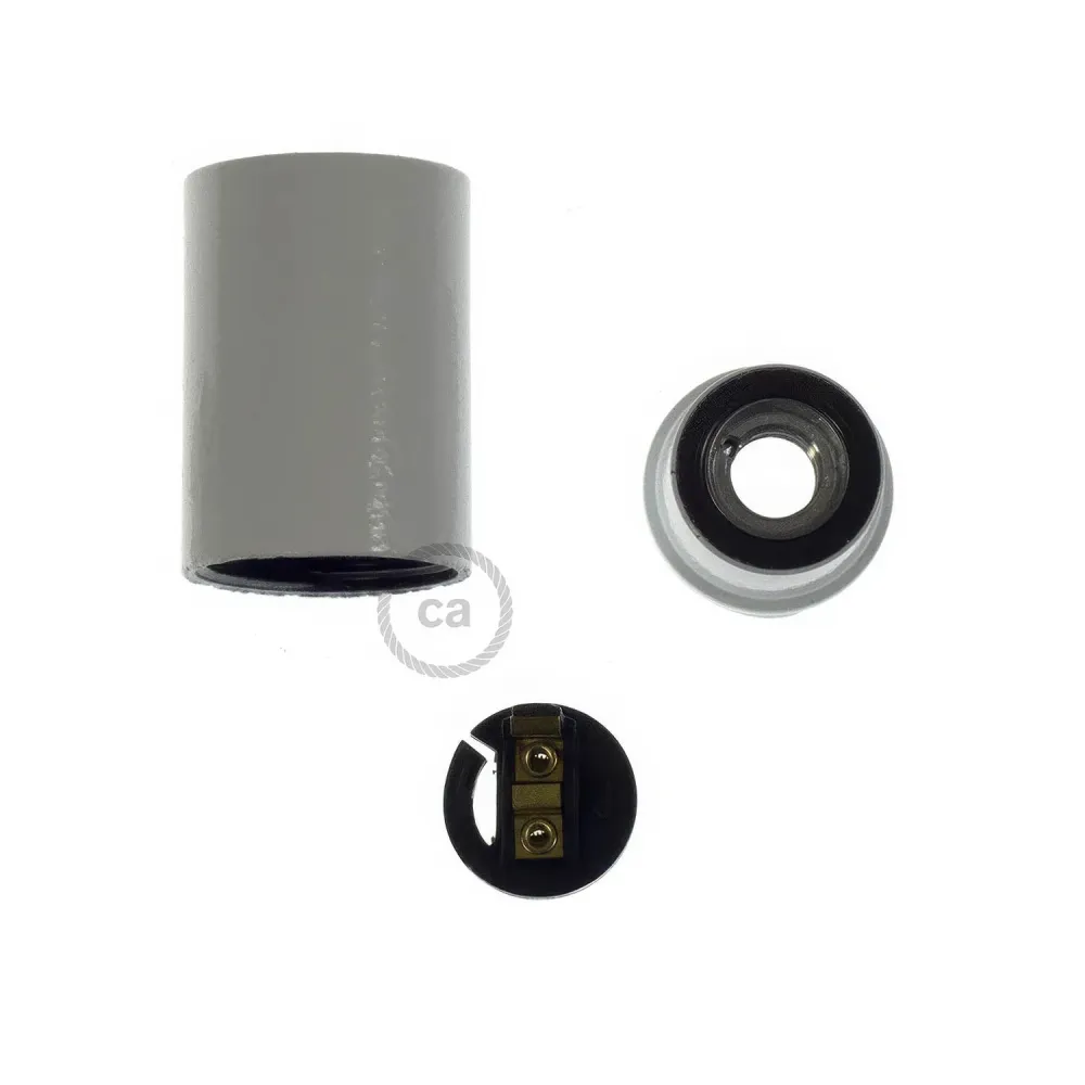 Kit casquilho E14 em baquelite - Branco