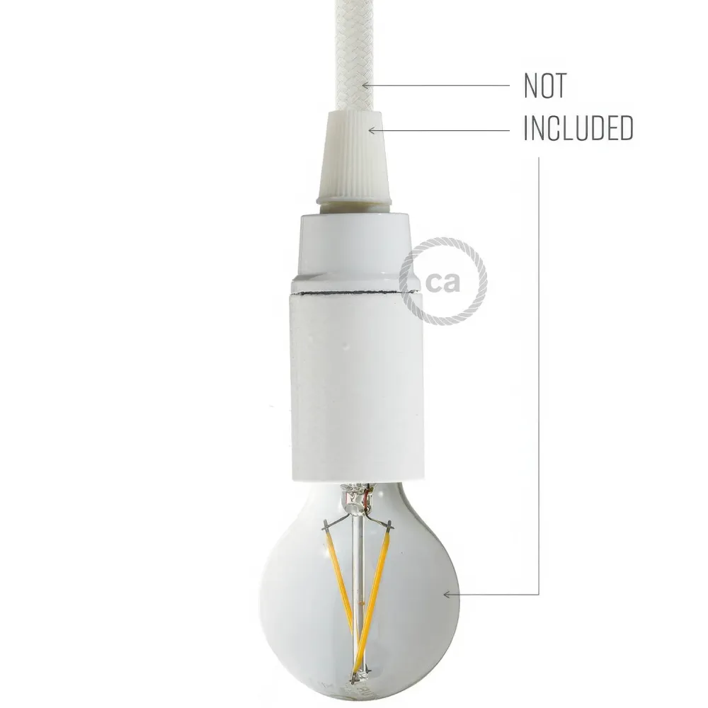 Kit casquilho E14 em baquelite - Branco