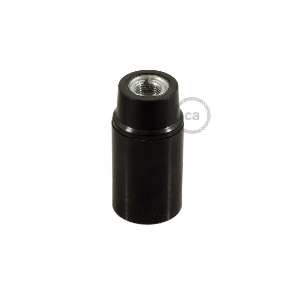Kit casquilho E14 em baquelite - Preto
