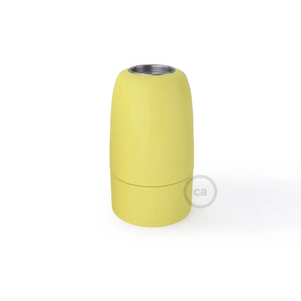 Kit casquilho E14 em porcelana - Amarelo