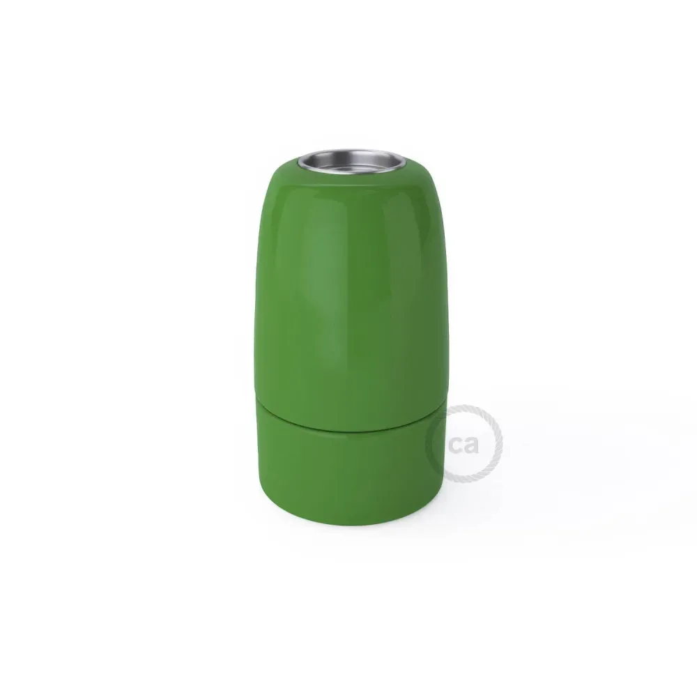 Kit casquilho E14 em porcelana - Verde