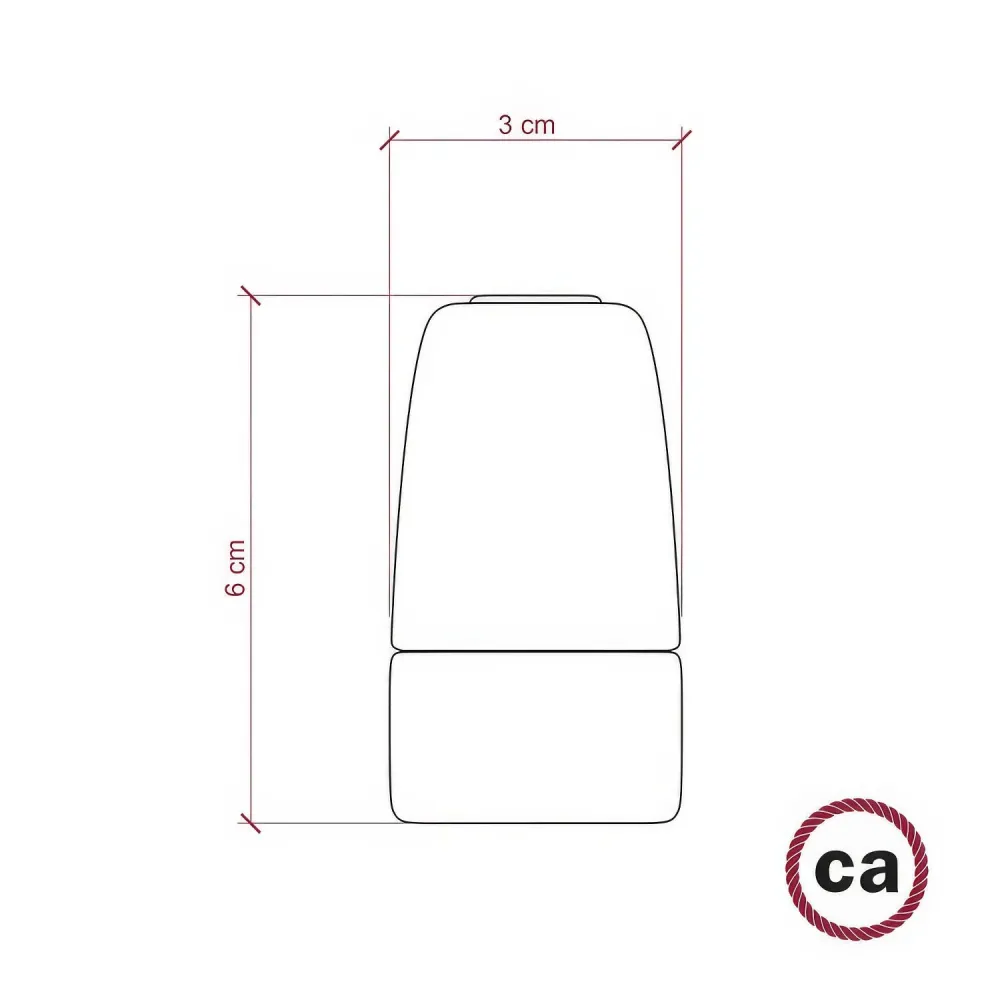 Kit de casquilho E14 em porcelana - Vermelho