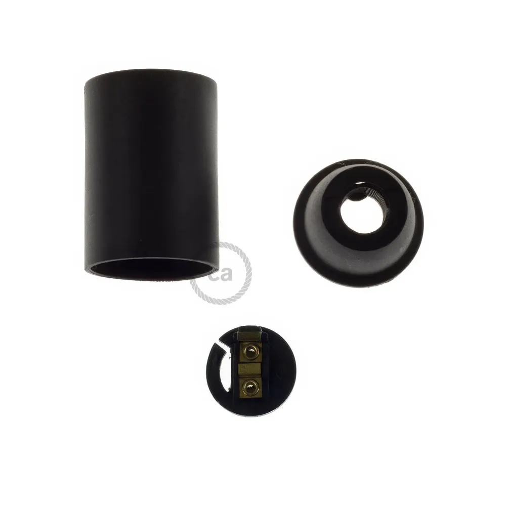 Kit casquilho E14 em termoplástico - Preto