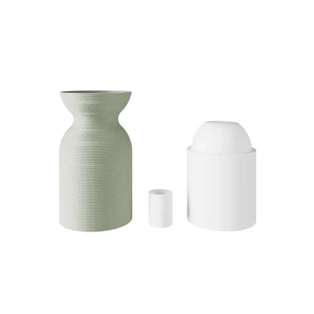 Kit de casquilho E26 em plástico reciclado obtido por impressão 3D - Verde sálvia