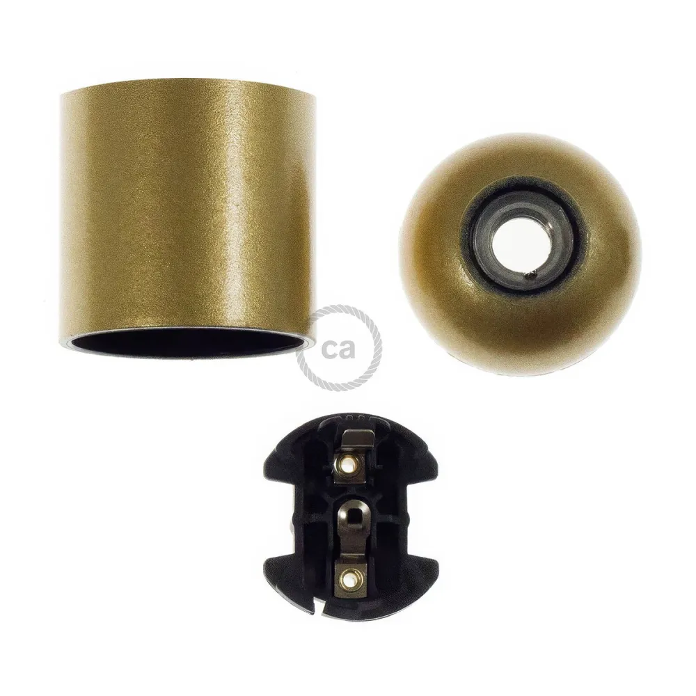 Kit casquilho E27 em baquelite - Ouro