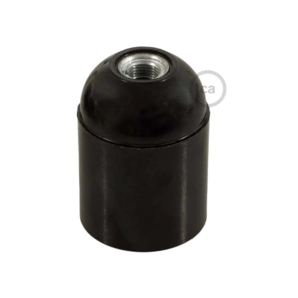 Kit casquilho E27 em baquelite - Preto