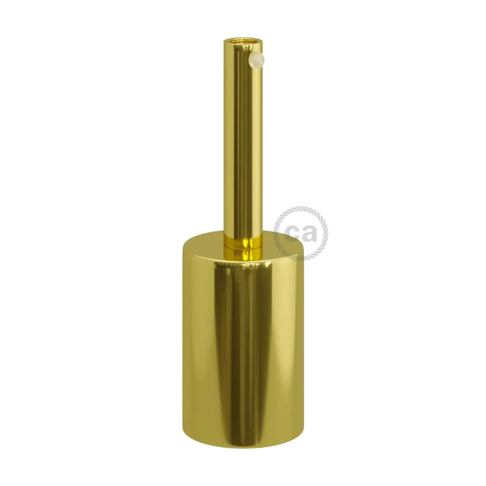Kit de casquilho E27 cilíndrico em metal com passa-cabo de 7 cm - Latão