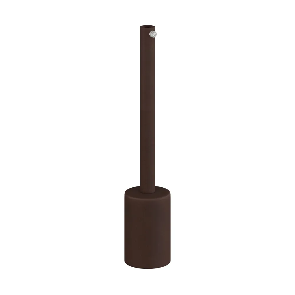 Kit casquilho E27 cilíndrico em metal com fixação de cabo de 15 cm - Ferrugem escura lacada