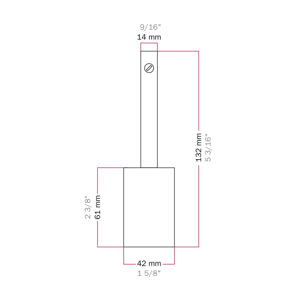 Kit casquilho E27 cilíndrico em metal com prensa-cabo de 7 cm - Cobre acetinado