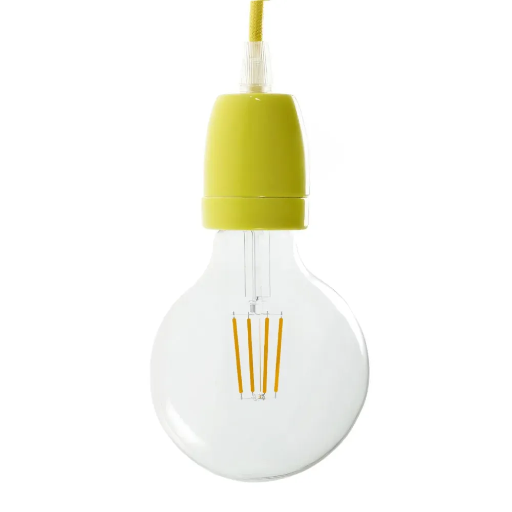 Kit casquilho E27 em porcelana - Amarelo