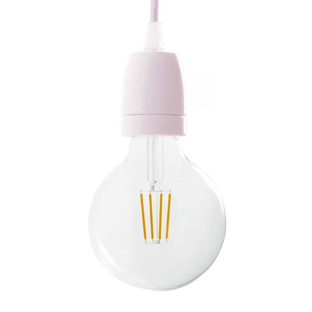 Kit casquilho E27 em porcelana - Rosa antigo