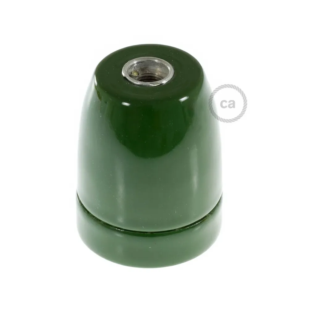 Kit casquilho E27 em porcelana - Verde