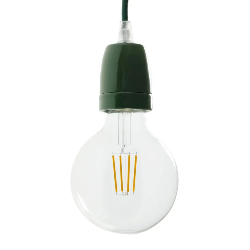 Kit casquilho E27 em porcelana - Verde