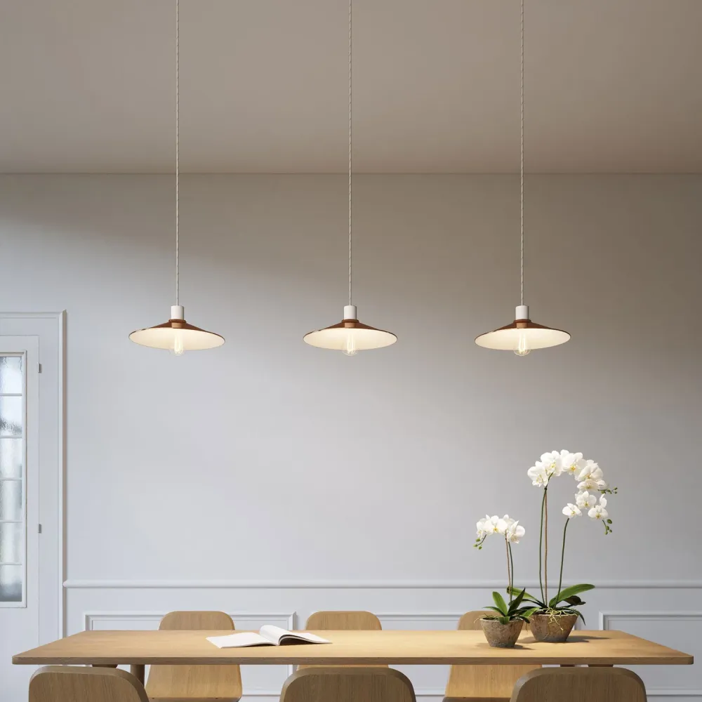 Kit casquilho E27 semifiletado em metal com aperta-cabo oculto - Branco mate