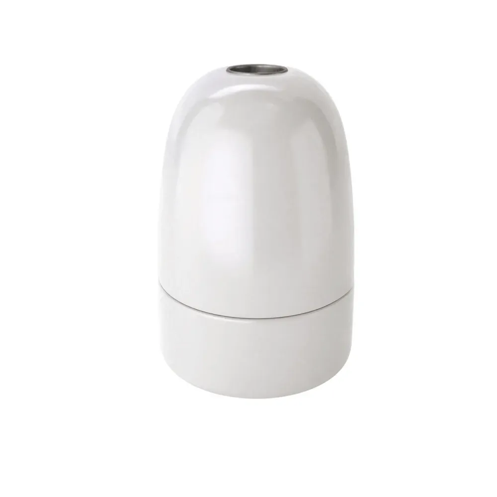Kit casquilho E40 em porcelana - Branco