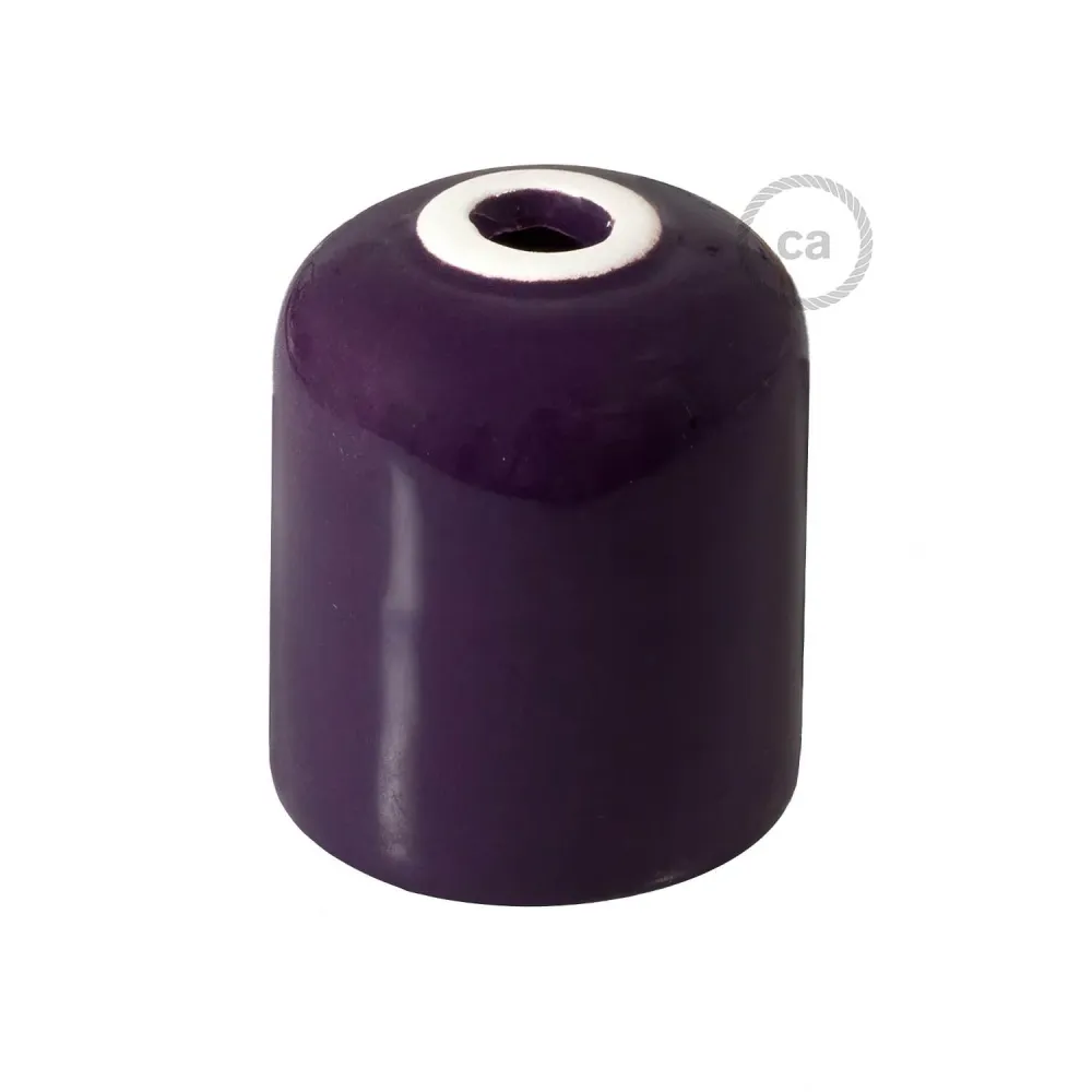 Kit de casquilho para lâmpada E26 em cerâmica artesanal - Roxo