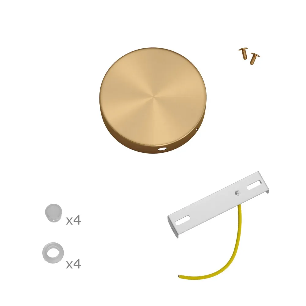 Kit Mini base de teto cilíndrica em metal com 4 furos laterais (caixa de derivação) - Bronze acetinado